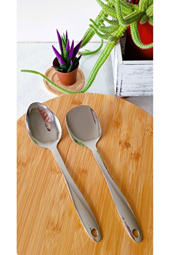 TARIK HOME Set of 2 Stainless Steel Serving Spoons