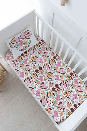 Tuğba Kuğu Baby Size Fitted Sheet Set - Cartoon Series - Cute Mini Mouse and Friends Pattern