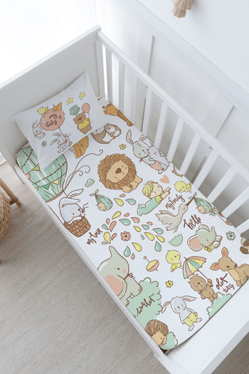 Tuğba Kuğu Baby Size Fitted Sheet Set - Iconic Series - Cute Zoo