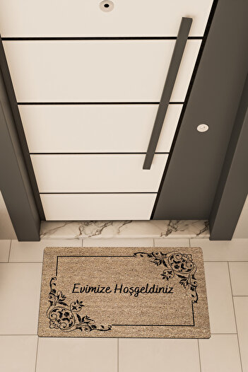 Dormot High Quality Digital Printing Brown with Frame Welcome Themed Door Front Mat