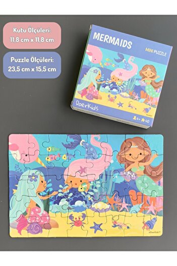 DoerKids Doer Kids Deniz Kızı Mini Puzzle 40 Parça Renkli