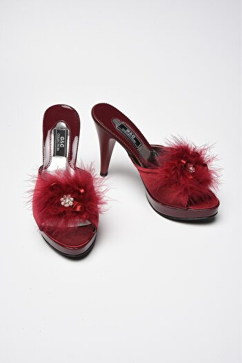 GC Gift & Dowry & Wedding Rhinestone Furry Slippers