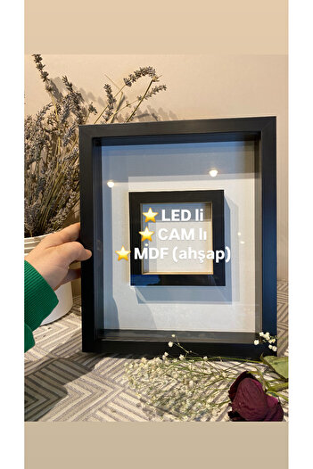 Sevcan sanat atölyesi 25x30x3 photo compartment memory frame flower rose box frame with glass