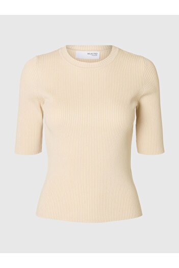 Selected Femme Strickoberteil Rippstrick