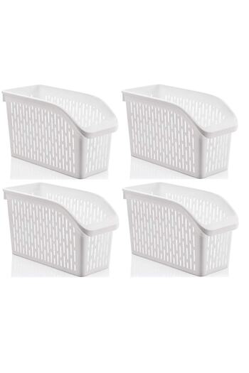 Fevito White Fridge Basket - In-Cabinet Organizer, 4 Pieces, 30X16X17