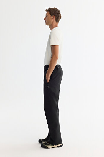 Avva Black Men's Ski Pants - Water Repellent, Windproof, Snap Fastener Waist Adjustable A42Y3125