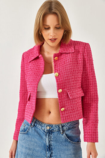Bianco Lucci Women's Tweed Crop Jacket 50034 60271001