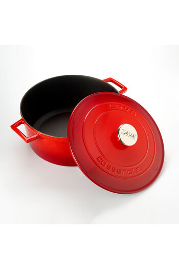Lava Cast Iron Round Pot. Folk Series Diameter (Ø) 28cm.