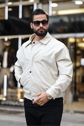BASEL.CO Men's Salaş Overize Trend Leather Jacket