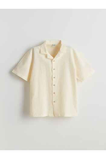 LC Waikiki Lcw Kids Short Sleeve Textured Boy Shirt
