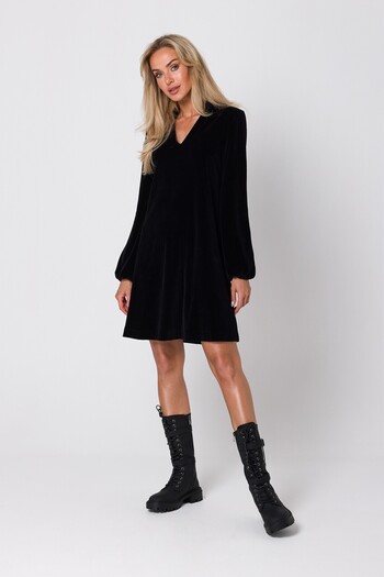 Made of Emotion Rochie din catifea cu decolteu in V