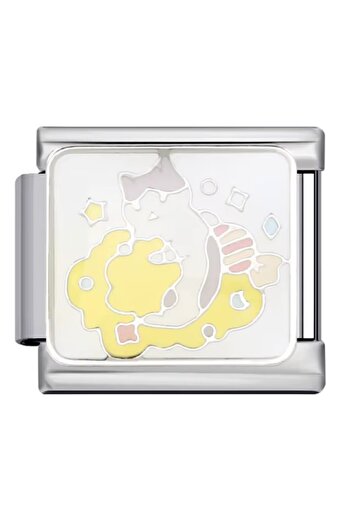 SiestaAccessories Cat Themed - Gray White Playing Game Cat Italian Bracelet Charm