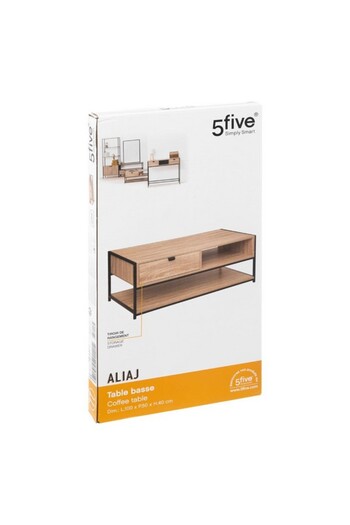 Five Simply Smart Aliaj Natural Oak Effect Coffee Table with Storage Drawer