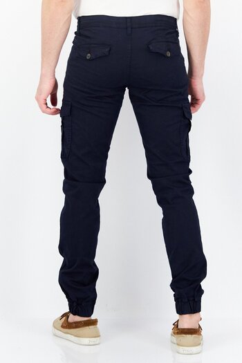 Nautica Men Slim Fit Plain Cargo Pants, Navy