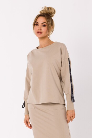 Made of Emotion Sweatshirt with stripe trims on the sleeves