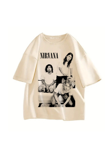 Touz Moda Μπλουζάκι υπερμεγέθης Unisex με στάμπα Rock Series Nirvana
