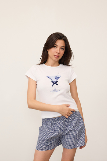 Addax P1576-U10 Μοντέλο μπλουζάκι με μοτίβο για κοκτέιλ