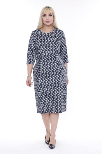 modayız Jacquard Pocket Winter Plus Size Dress 30A-2277