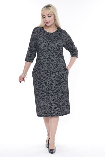 modayız Jacquard Pocket Winter Plus Size Dress 30A-2278