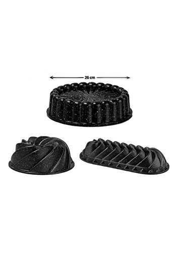 Doremcy Set of 3 Granite Cast Cake Molds – Different Models, Non-Stick, Durable