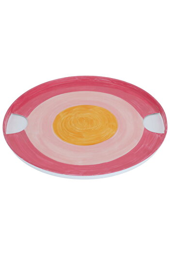 Alsaif Gallery Saif Gallery Porcelain Serving Platter, 36 x 2, Round - Pink