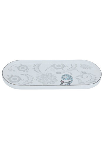 Alsaif Gallery Saif Gallery Porcelain Dessert Plate, 31 x 14 x 2 cm, Oval - White