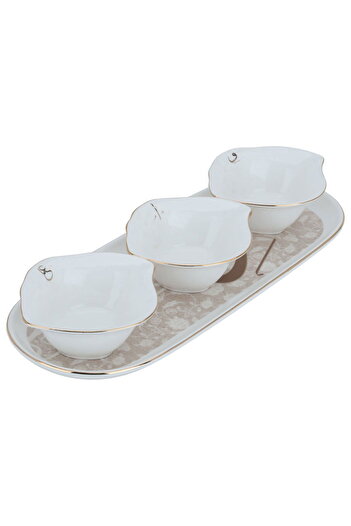 Alsaif Gallery Saif Gallery Porcelain Yogurt Set, 4.5 oz, 4 Pieces - White