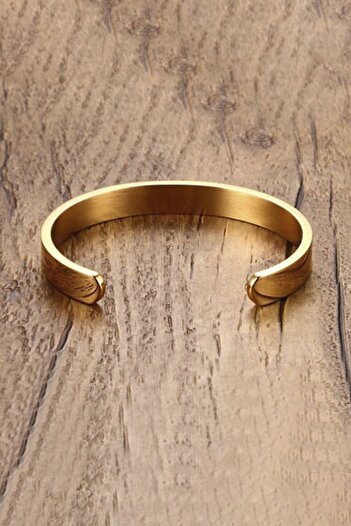 Chavin Gold Handcuffs Design Steel Men's Bracelet Ds82Sr