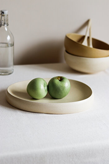 Beige & Stone Xduygu Batum Natural Touch Ceramic Presentation Plate