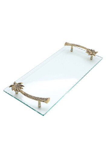 Alsaif Gallery Saif Gallery Glass Serving Tray, 45 x 20 x 2 cm - Clear