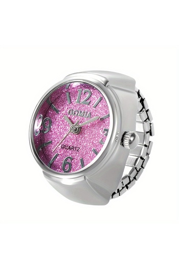 Bozhi Pink Silver Ring Watch - Gilded Dial, Silver Color Gift Idea Finger Real