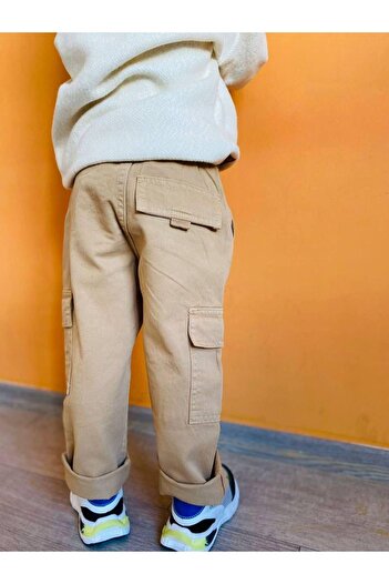 minibambi Boy's Brown Jogger Pants - Cargo Design