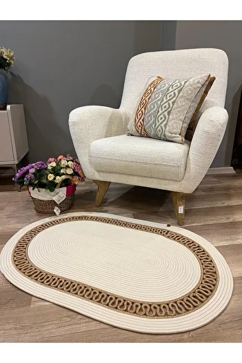 Türkmen Ev Tekstil Jute Wicker Door Mat - Bathroom and Kitchen Mat