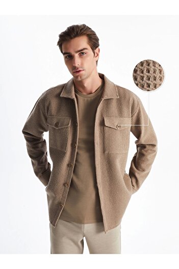 LC Waikiki Lcw Vision Beige Regular Fit Men's Long Sleeve Shirt Jacket