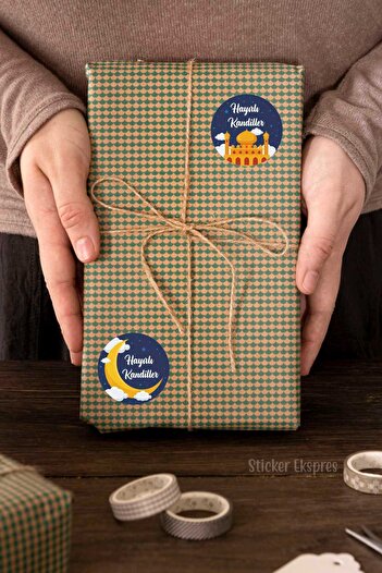 Sticker Ekspres Navy Blue Background Benevolent Lamps Tag Blessed Days Lamp Sticker