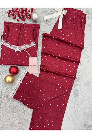 pijamaworld Soft Textured Summer Rope Strap Six Long Pajama Set