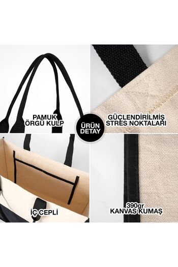 Pamusan Natural Elite Canvas Tote Bag Beach Bag Large Capacity Shopping Bag Women's Casual Shoulder Bag