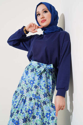 VOLT CLOTHİNG Women's Floral Patterned Skirted Double Set