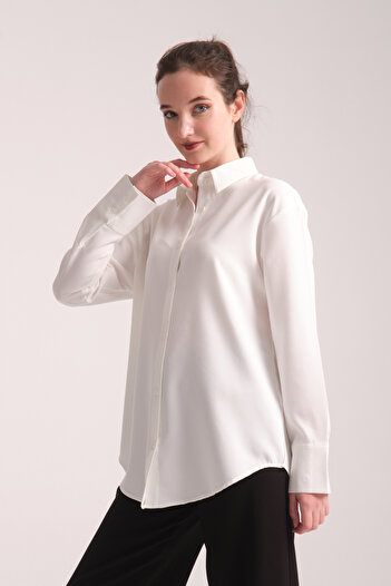 Redline Μακρύ βασικό γυναικείο πουκάμισο Pure Oversize
