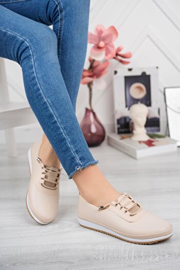 Aymood Orthopedic Daily Soft Women's Skin Cream String Ballerina Shoes