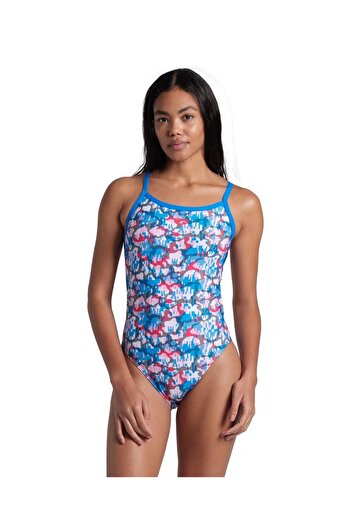ARENA Women's Arena Multikamu Swimsuit - Challenge Back, Blue River, White Multihull