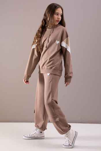 Cansın Mini Καφέ Cargo Pocket Girl's Logo Σετ δύο τεμαχίων 19870