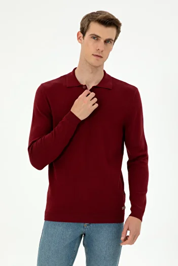 U.S. Polo Assn. Men's Burgundy Basic Sweater 50294739 -Vr014