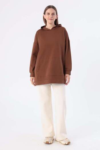ALLDAY Coffee-Hooded Sweat Tunic