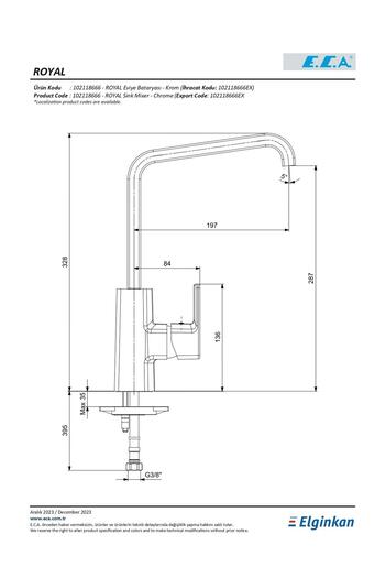 Eca Royal Sink Kitchen Faucet 102118666