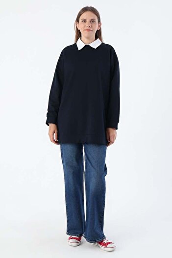 ALLDAY Μπλουζάκι με μανίκια Navy Blue-Crew Neck Raglan