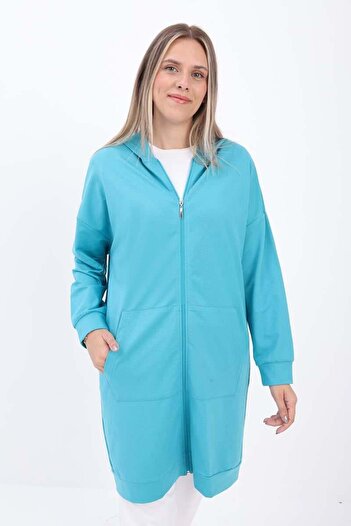 ALLDAY Turquoise-Zip Sweat Cardigan