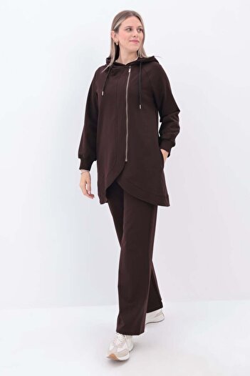 ALLDAY Bitter Coffee-Side Zipper Pocket Tracksuit Set