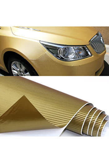 MeyZone Folie din fibră de carbon pentru conducte de aer pentru podea auto Folie de acoperire Aur (galben auriu) 30 cm X 1 metru
