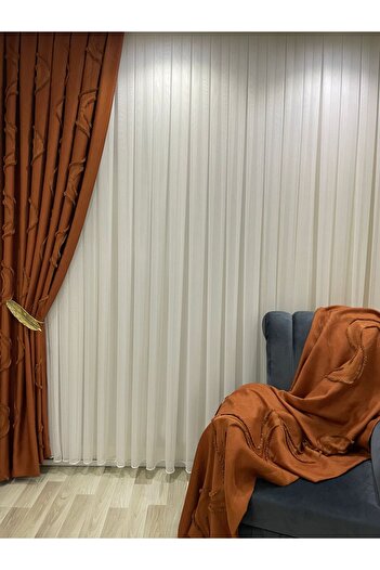 GACALLAR HOUSE Taçsoft Bambu Ağır Gramajlı Şantuklu 1/3 Kat Sık Pileli Tül Perde Her Odaya Uygun Ütü Istemeyen